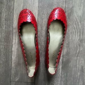 CHERRY RED COACH FLATS